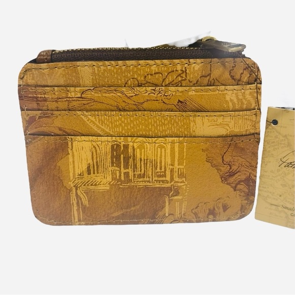 Patricia Nash Italian Sketchbook Tan Cassis Credit Card RFID Leather ID Case NWT - Picture 3 of 7